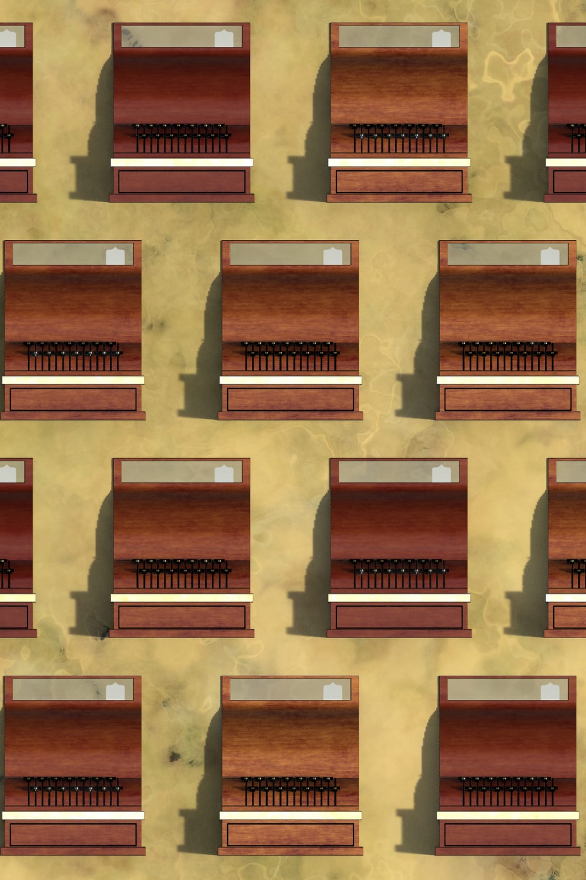 Apothecary Shop - Early 20th Cent. Cash Registers - Fabric Design